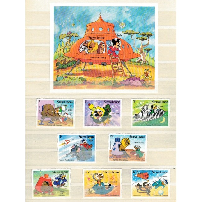 Sierra Leone 1983 - Disney, desene animate, serie si colita neuzata Sierra Leone 1983 - Disney, desene animate, serie si colita neuzata