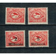 Danzig 1923 - Posta Aeriana, serie nestampilata cu sarniere