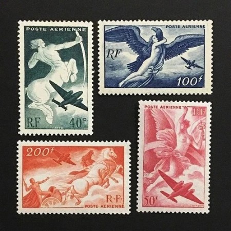 Franta 1946 - Posta Aeriana, serie nestampilata cu sarniere Franta 1946 - Posta Aeriana, serie nestampilata cu sarniere