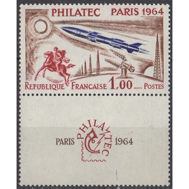 Franta 1964 - Philatec, neuzata cu vinieta Franta 1964 - Philatec, neuzata cu vinieta