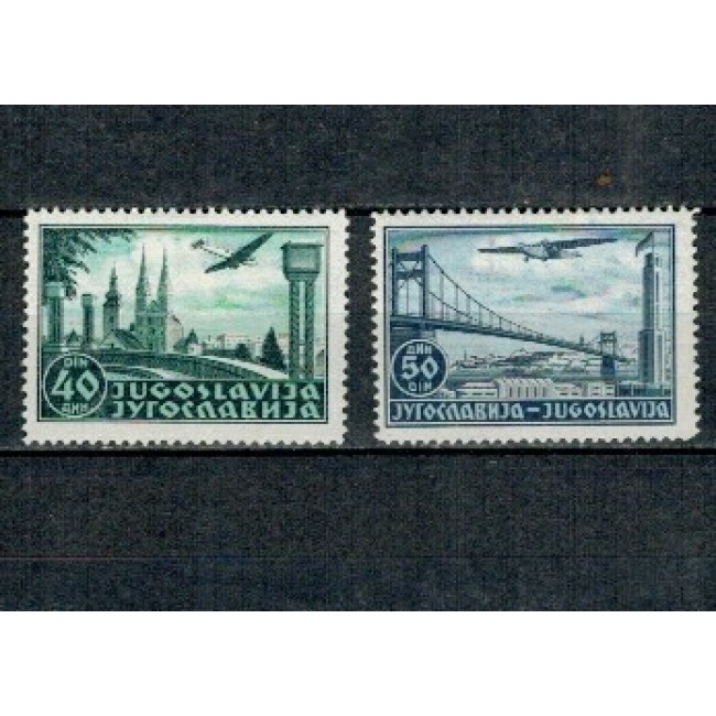 Iugoslavia 1940 - Posta Aeriana, avioane, serie nestampilata cu sarniere