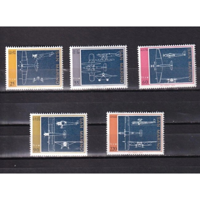 San Marino 1973 - Avioane, aviație, serie neuzata San Marino 1973 - Avioane, aviație, serie neuzata