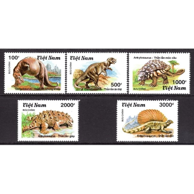 Vietnam 1990 - Fauna preistorica, serie neuzata Vietnam 1990 - Fauna preistorica, serie neuzata