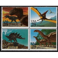 SUA 1989 - Fauna preistorica, serie neuzata