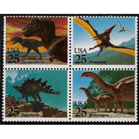 SUA 1989 - Fauna preistorica, serie neuzata SUA 1989 - Fauna preistorica, serie neuzata