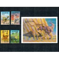 Maldives 1992 - Fauna preistorica, serie incompleta si colita neuzata