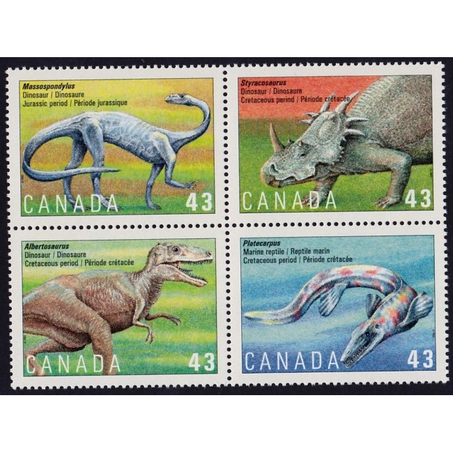 Canada 1993 - Fauna preistorica, serie neuzata Canada 1993 - Fauna preistorica, serie neuzata
