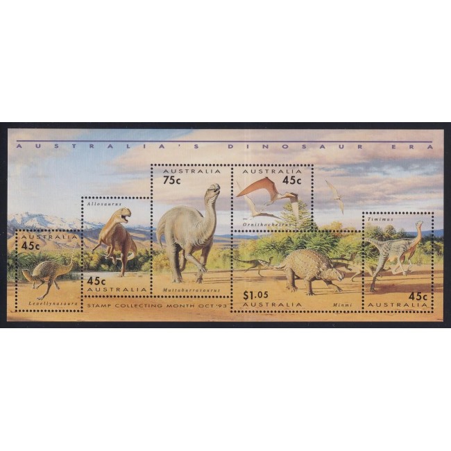Australia 1993 - Fauna preistorica, bloc neuzat