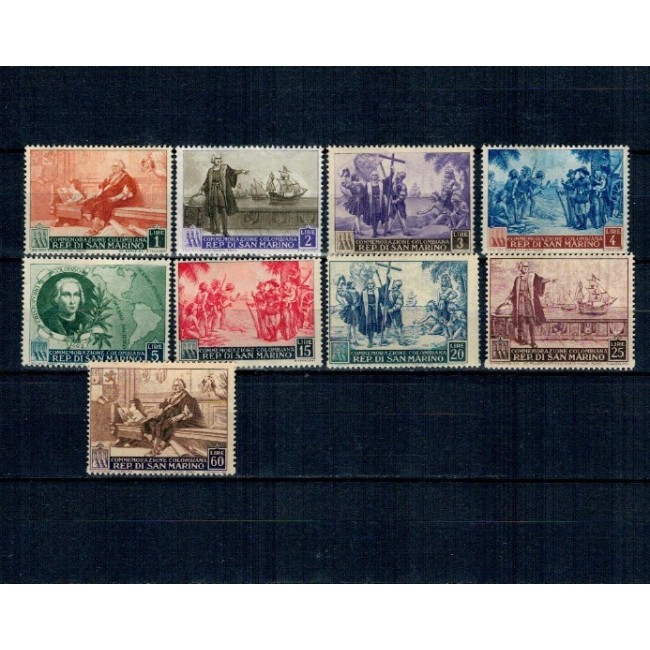 San Marino 1952 - Cristofor Columb, serie neuzata incompleta