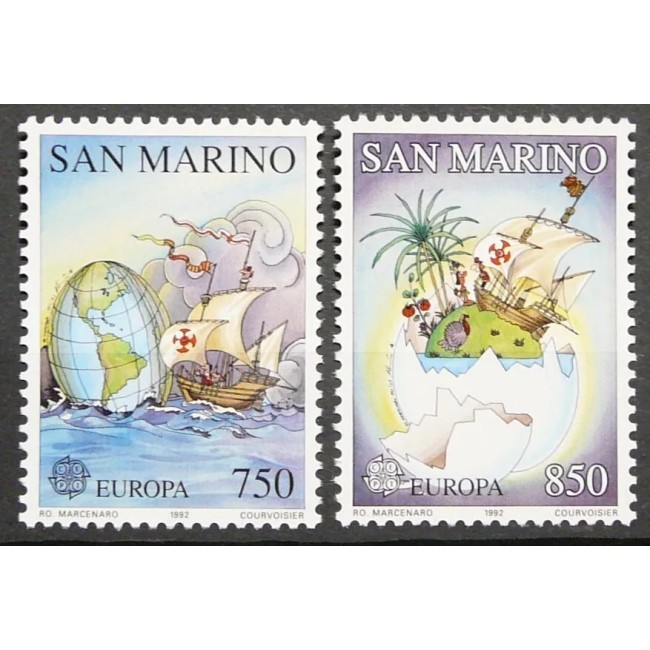 San Marino 1992 - Europa, CEPT, descoperirea Americii, serie neuzata San Marino 1992 - Europa, CEPT, descoperirea Americii, serie neuzata