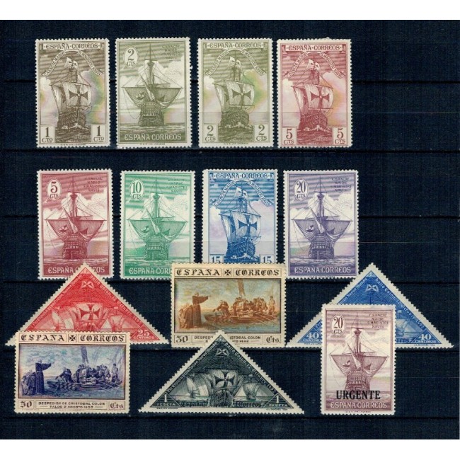 Spania 1930 - Descoperirea Americii, Columb, serie neștampilata incompleta, cu șarniere Spania 1930 - Descoperirea Americii, Columb, serie neștampilata incompleta, cu șarniere