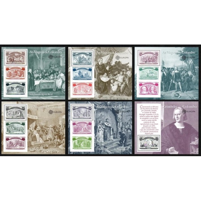 Portugalia 1992 - Călătoriile lui Cristofor Columb, serie colite neuzate Portugalia 1992 - Călătoriile lui Cristofor Columb, serie colite neuzate