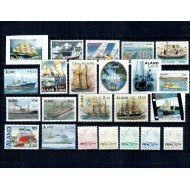 Aland (Finlanda) - Lot timbre neuzate, tematica vapoare, navigatie