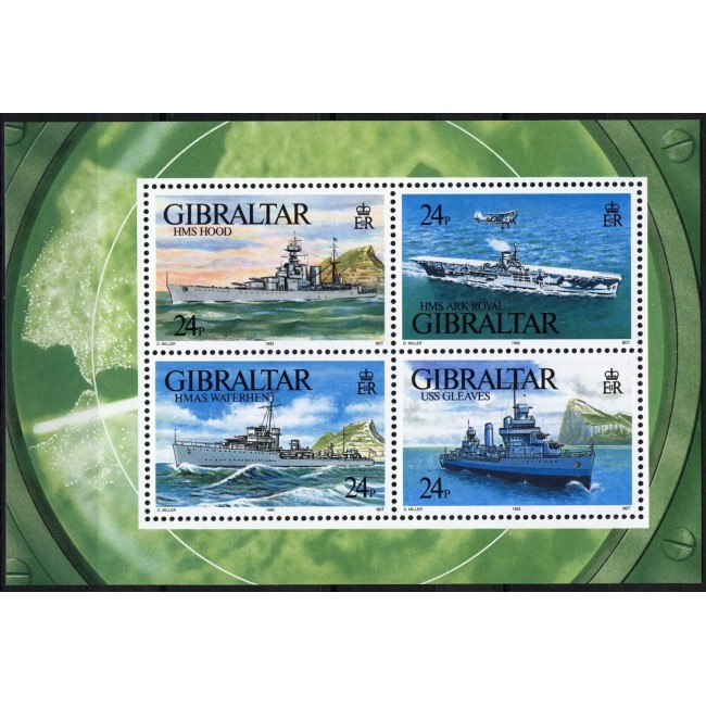 Gibraltar 1993 - Vapoare din Al Doilea Război Mondial, bloc neuzat Gibraltar 1993 - Vapoare din Al Doilea Război Mondial, bloc neuzat