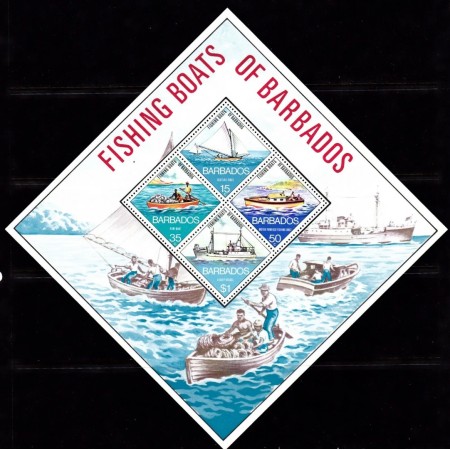 Barbados 1974 - Vapoare, bărci de pescuit, bloc neuzat Barbados 1974 - Vapoare, bărci de pescuit, bloc neuzat