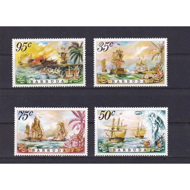 Barbuda 1975 - Vapoare, batalii, serie neuzata Barbuda 1975 - Vapoare, batalii, serie neuzata