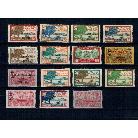 Wallis & Futuna, New Caledonia, colonii franceze - Mic lot timbre neștampilate, cu șarniere Wallis & Futuna, New Caledonia, colonii franceze - Mic lot timbre neștampilate, cu șarniere