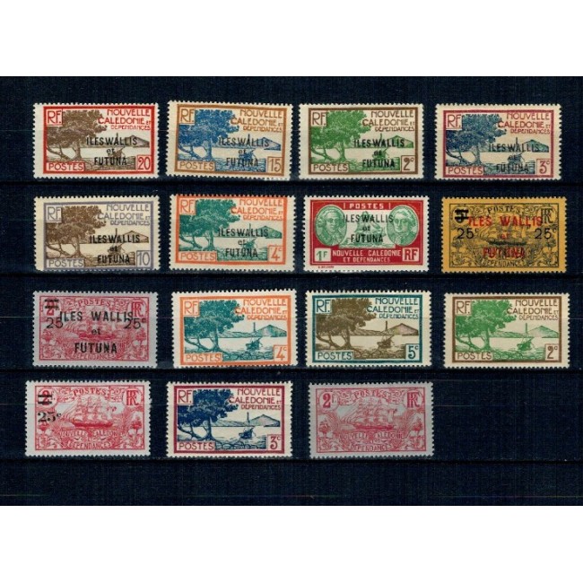 Wallis & Futuna, New Caledonia, colonii franceze - Mic lot timbre neștampilate, cu șarniere Wallis & Futuna, New Caledonia, colonii franceze - Mic lot timbre neștampilate, cu șarniere