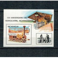 Nicaragua 1985 - Locomotive, cai ferate, colita neuzata