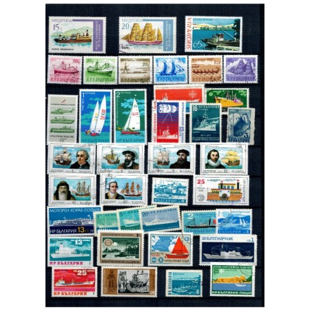 Clasor cu timbre tematica vapoare, navigatie