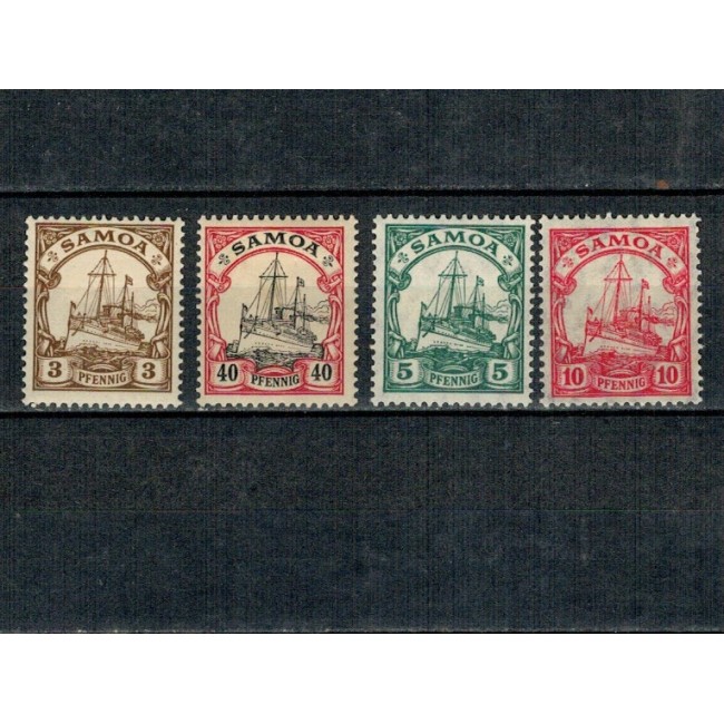 Samoa, Posta Germana 1901-1919 - Mic lot timbre neștampilate, cu sarniere Samoa, Posta Germana 1901-1919 - Mic lot timbre neștampilate, cu sarniere
