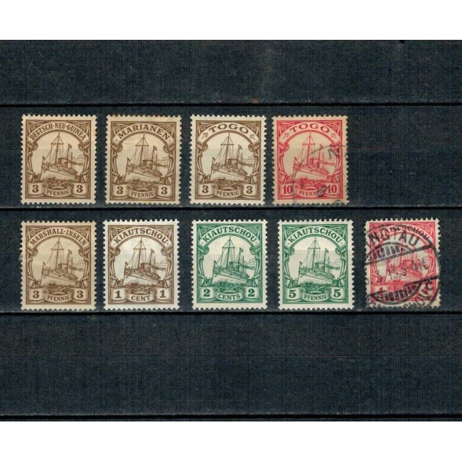Colonii Germane 1900-1919 - Mic lot timbre stampilate si nestampilate
