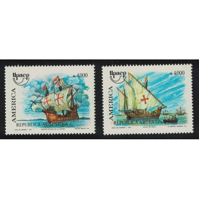 Argentina 1991 - Magellan, vapoare, serie neuzata Argentina 1991 - Magellan, vapoare, serie neuzata