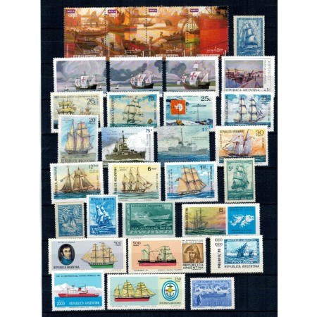 Argentina - Lot timbre neuzate, tematica vapoare