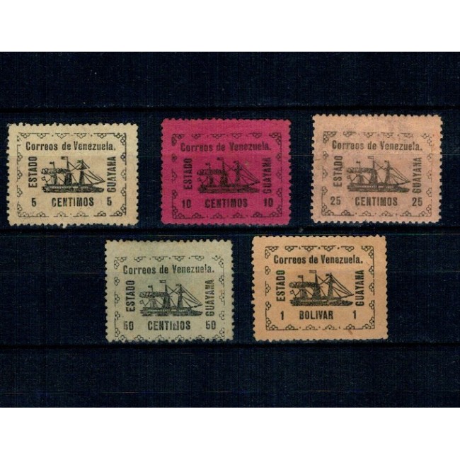 Venezuela 1903 - Estado Guyana, emisiune locala, serie nestampilata cu sarniere Venezuela 1903 - Estado Guyana, emisiune locala, serie nestampilata cu sarniere