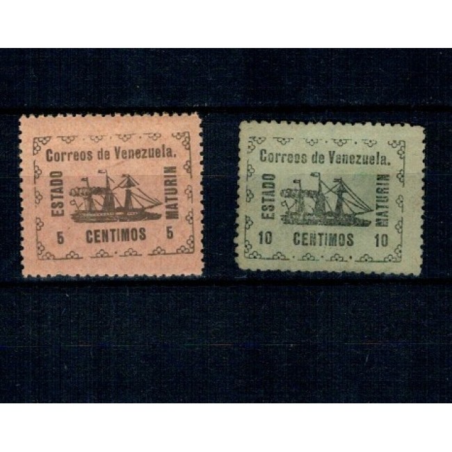 Venezuela 1903 - Emisiune locala Maturin, Mi34-35 nestampilate, cu sarniere Venezuela 1903 - Emisiune locala Maturin, Mi34-35 nestampilate, cu sarniere