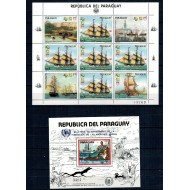 Paraguay 1985 - Vapoare, Anul International al Tineretului, minicoala si colita neuzata