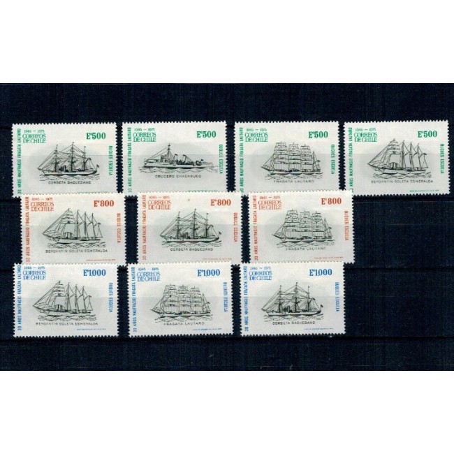 Chile 1975 - Vapoare, fregata Lautaro, serie incompleta neuzata Chile 1975 - Vapoare, fregata Lautaro, serie incompleta neuzata