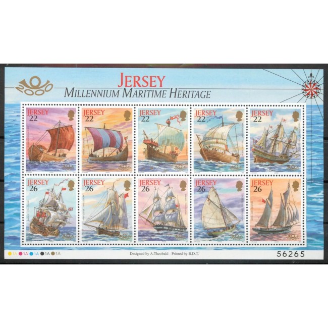 Jersey 2000 - Vapoare, navigatie, bloc neuzat Jersey 2000 - Vapoare, navigatie, bloc neuzat