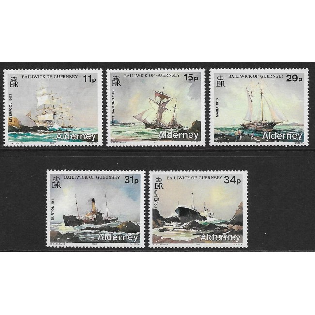 Alderney 1987 - Vapoare, naufragii, serie neuzata Alderney 1987 - Vapoare, naufragii, serie neuzata