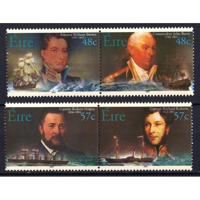 Irlanda 2003 - Ofițeri de marina, vapoare, serie neuzata Irlanda 2003 - Ofițeri de marina, vapoare, serie neuzata