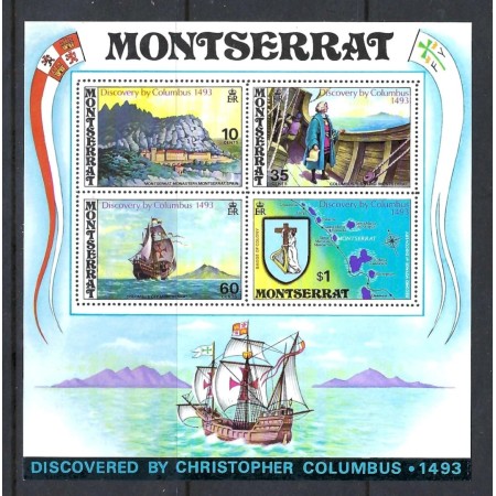 Montserrat 1973 - Cristofor Columb, bloc neuzat Montserrat 1973 - Cristofor Columb, bloc neuzat