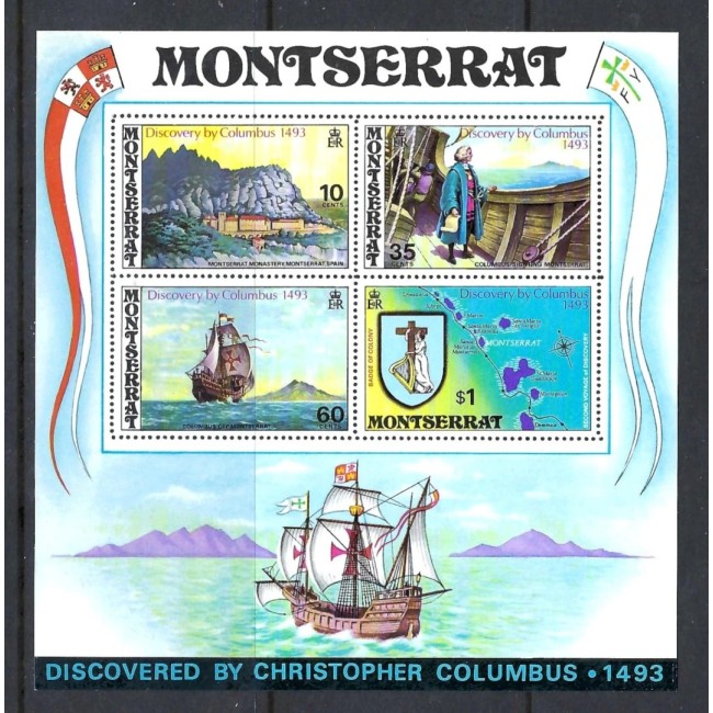 Montserrat 1973 - Cristofor Columb, bloc neuzat Montserrat 1973 - Cristofor Columb, bloc neuzat