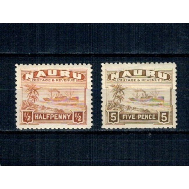 Nauru 1937/47 - Mi.No.15,22 neștampilate, cu șarniere
