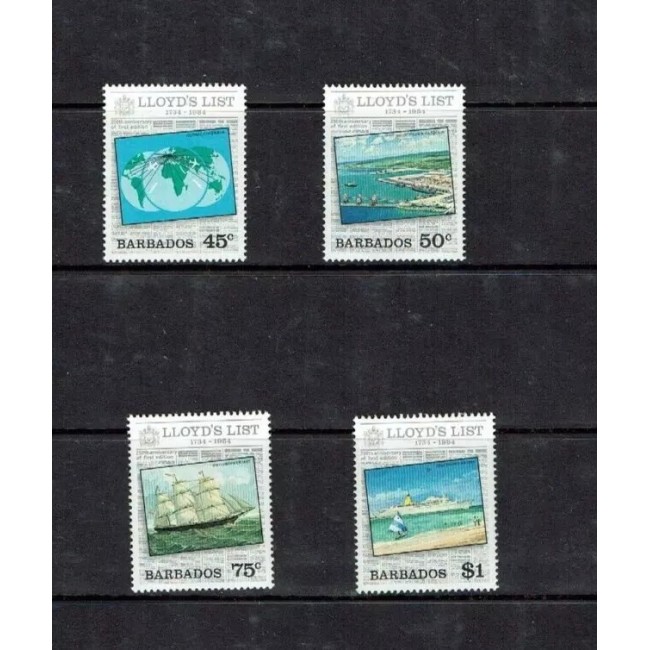 Barbados 1984 - Lloyd's List, vapoare, serie neuzata Barbados 1984 - Lloyd's List, vapoare, serie neuzata