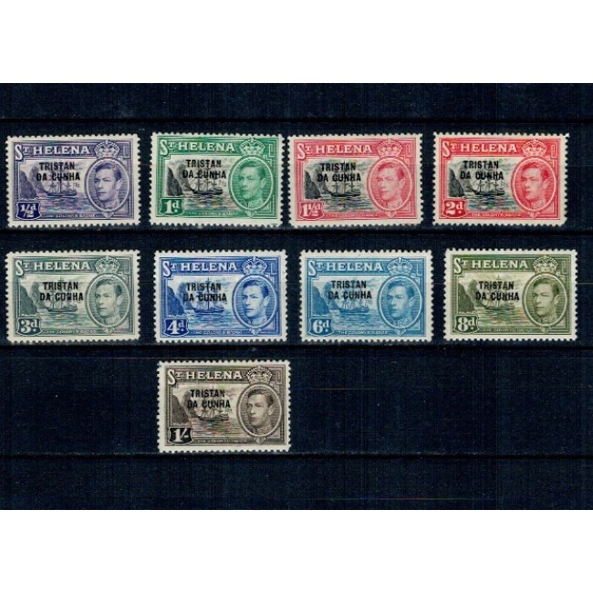 Tristan da Cunha 1952 - Supratipar pe St. Helena, serie incompleta, nestampilata, cu sarniere Tristan da Cunha 1952 - Supratipar pe St. Helena, serie incompleta, nestampilata, cu sarniere