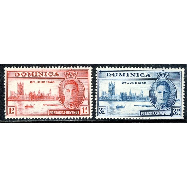 Dominica 1946 - Victoria, serie nestampilata cu sarniere