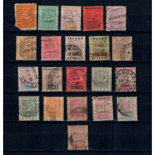 British Guiana 1860-1910 - Uzuale, lot stampilat British Guiana 1860-1910 - Uzuale, lot stampilat