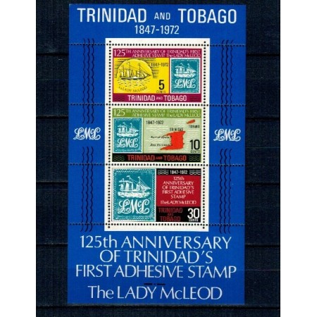 Trinidad Tobago 1972 - Timbru pe timbru, bloc neuzat Trinidad Tobago 1972 - Timbru pe timbru, bloc neuzat