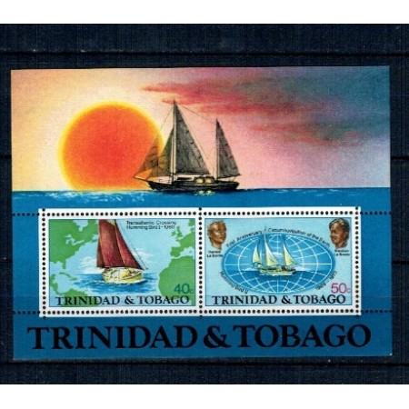 Trinidad Tobago 1974 - Aniversare prima circumnavigație a pământului, bloc neuzat Trinidad Tobago 1974 - Aniversare prima circumnavigație a pământului, bloc neuzat