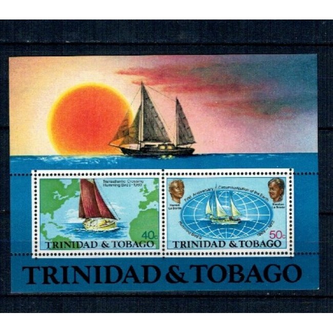 Trinidad Tobago 1974 - Aniversare prima circumnavigație a pământului, bloc neuzat Trinidad Tobago 1974 - Aniversare prima circumnavigație a pământului, bloc neuzat