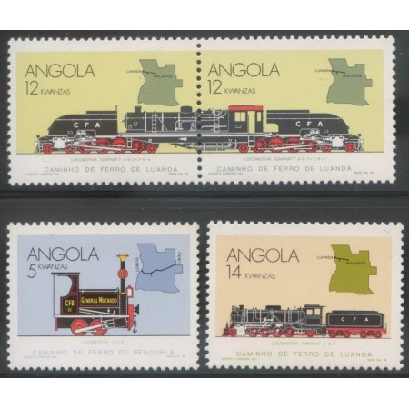 Angola 1990 - Locomotive, serie neuzata Angola 1990 - Locomotive, serie neuzata