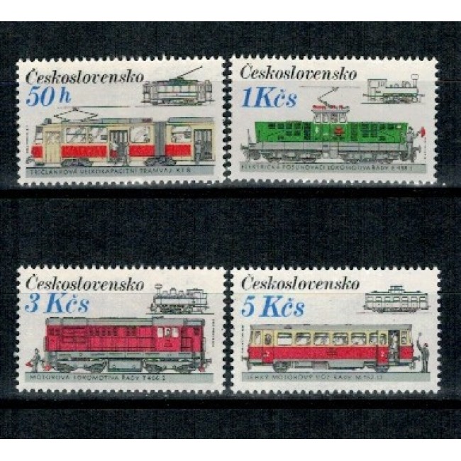 Cehoslovacia 1986 - Trenuri, locomotive, serie neuzata Cehoslovacia 1986 - Trenuri, locomotive, serie neuzata