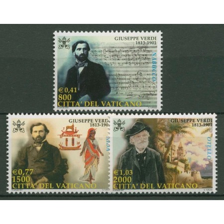 Vatican 2001 - Giuseppe Verdi, compozitor, serie neuzata Vatican 2001 - Giuseppe Verdi, compozitor, serie neuzata