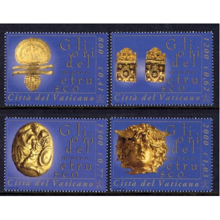 Vatican 2001 - Exponate din Muzeul Etrusc, arheologie, serie neuzata Vatican 2001 - Exponate din Muzeul Etrusc, arheologie, serie neuzata