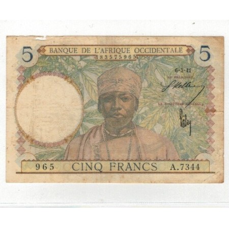 Africa Occidentala Franceza 1941 - 5 franci, uzat